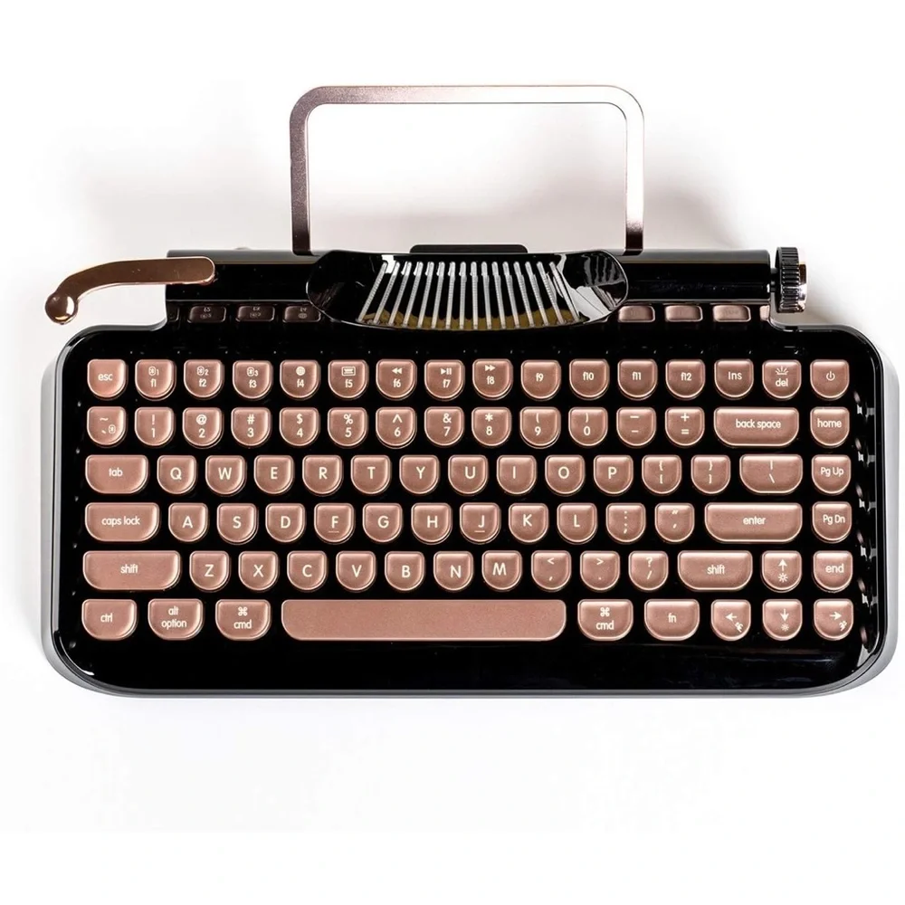 KNEWKEY RYMEK Typewriter Style Wireless Keyboard with Tablet Stand, Bluetooth